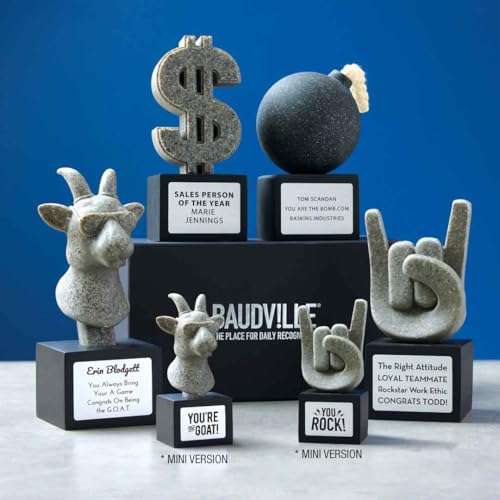 Baudville Prêmio Mini Troféu de Cabra de Pedra Gravada Personalizada - Personalizado