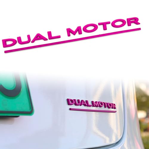 Image of 3D Dual Motor Badge Emblem Sticker Compatible for Tesla Model 3 Y X S Accessories (Pink)
