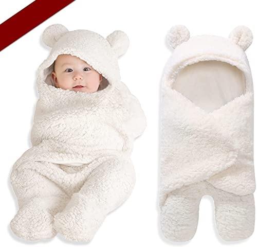 Image of BRANDONN Baby Blankets New Born Combo Pack of Wearable Swaddle Wrapper Security Blanket for Kids for 0-6 Month Babies (White, Navy, 70 cm x 70 cm)