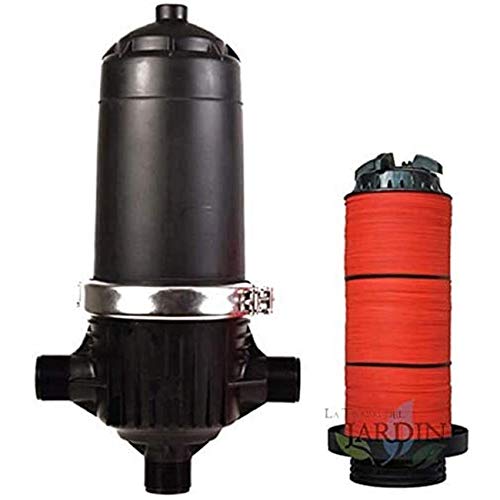 Suinga Filtro de Riego Agrícola 2' de Discos Anillas con Abrazadera Metálica | Caudal 30 m³/h | Ideal para Instalaciones Profesionales de Riego, negro