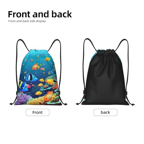 Sea Fishes Drawstring Backpack Water Resistant String Bag Sports Sackpack Gym Sack Beach Swim Travel Daypack3