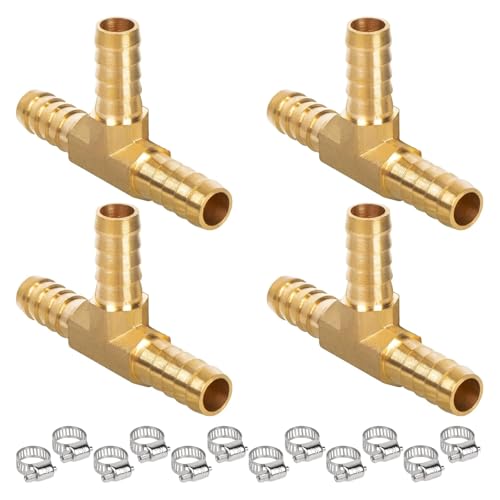 KAINGA 1/4 Inch Brass Tee Barb Fittings