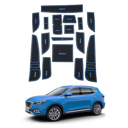 Tapis de console pour MG HS et EHS EV 2018+ LFOTPP en caoutchouc bleu