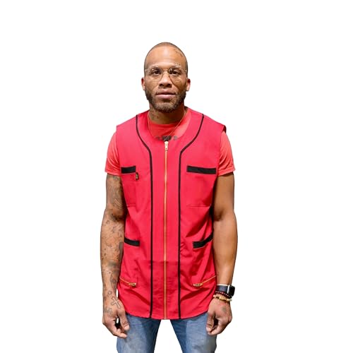Image of King Midas Empire Barber Vest, Men's Hair Water And Water Repellent Vest For Barbers