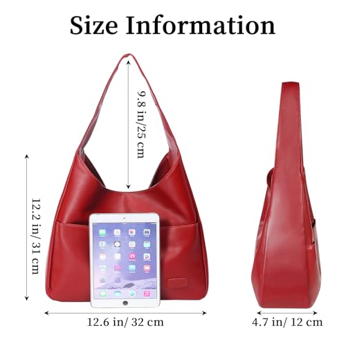 Image of Hobo Bags for Women, Vegan Leather Shoulder Handbag Tote Bag | Soft purse for teachers, office, college, travel, vacation& daily commute