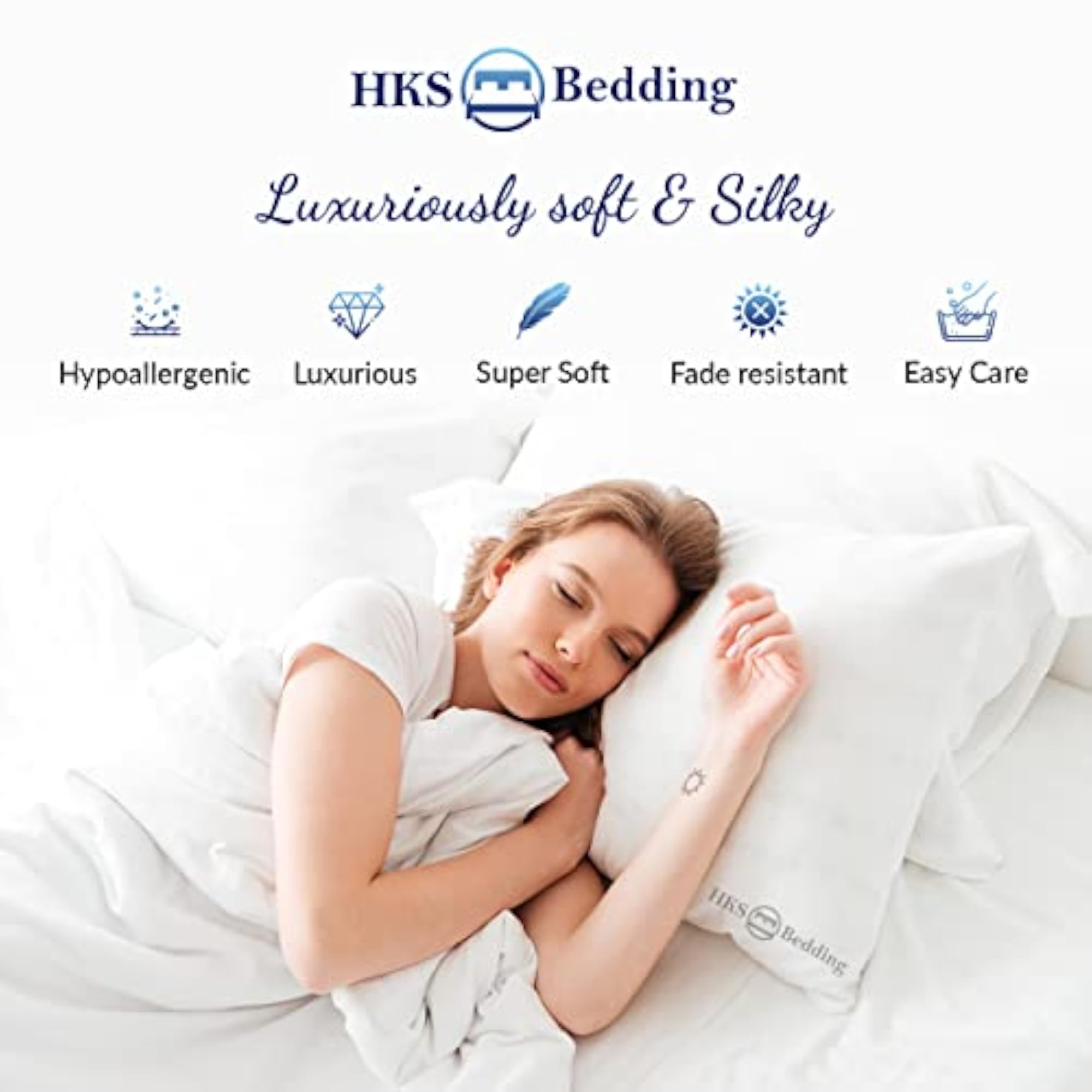 1000 Thread Count Luxury Egyptian Cotton Flat Bedsheet and Pillowcases