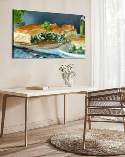 Spankopita Greek traditional Spinach Pie feta cheese and parsley canvas