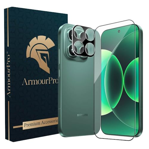 Image of ArmourPro Tempered Glass and Black Camera Lens Protector for Xiaomi 17, Edge to Edge Screen Guard, Anti-Bubble, Scratch Resistant, HD Clear, Anti-Fingerprint, Installation Kit | Black