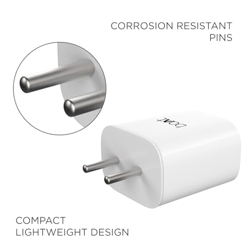 Image of Boat 18W QC 3.0 with Fast Charge, Smart IC Protection, Auto Detection for Samsung, Xiaomi & Android Users with Type C to Type C Cable,White