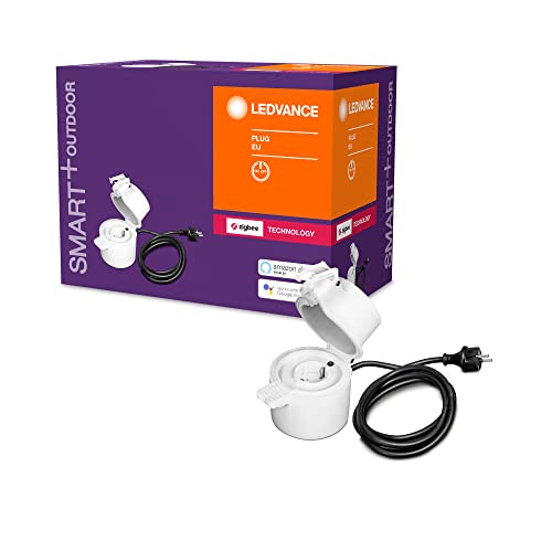 LEDVANCE Smart+ Outdoor Plug ZigBee schaltbare Steckdose für die Lichtsteuerung in Ihrem Smart Home Direkt kompatibel mit Echo Plus und Echo Show (2. Gen.)