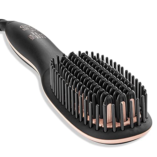 VEGA PROFESSIONAL Pro Cera Shine Hair Straightener Brush For Women With Ceramic Bristles, Overheating Protection Technology, Quick Heat-Up, Auto Shut-Off, (Vppms-05),Black