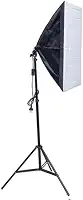 Kit Softbox 50x70 + Tripé 2m Estúdio Fotografia Iluminação Bivolt Bocal E27 com Tela Difusora