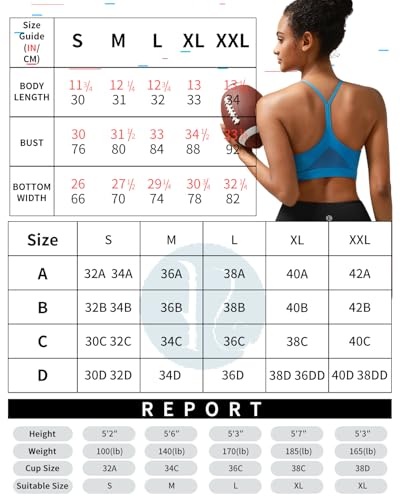 Image of RUNNING GIRL Sports Bras for Women,Y-Back Workout Bras Padded Supportive Blue Sports Bra Plue Size(WX2915Bright Blue,S)