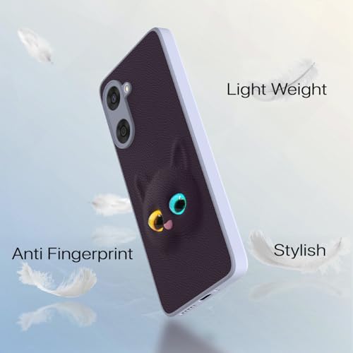 Image of Pikkme Back Cover for Oneplus Nord Ce 5 5G | Cute Cat Leather Finish for Girls | Soft TPU | Bumper Case (Purple)