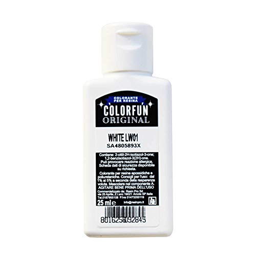 Resin Pro Color Fun Colorante Liquido Bianco Brillante, Pigmenti Liquidi per Resina Epossidica Trasparente, Ideale per Creazioni Artistiche, Hobby e Fai da Te