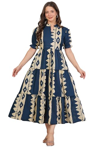 Image of Kuruti B Sheets Women's Cotton Floral Printed Regular Fit Anarkali Kurta for Women