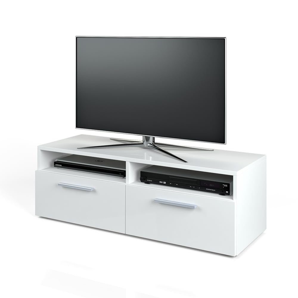Vicco Mueble bajo para TV Diego, Blanco, 95 x 38 cm | apto como soporte de TV con estantes abiertos