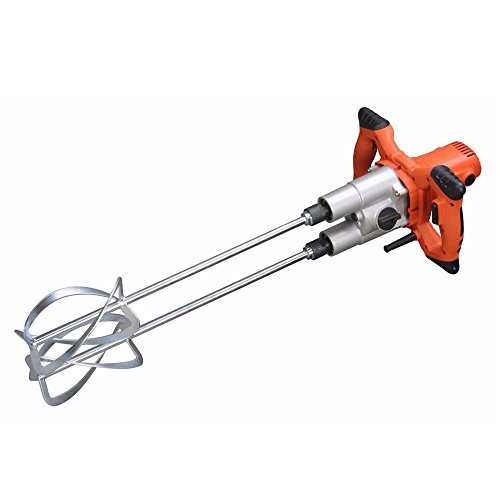 Electric Mortar Mixer, Double Paddle Mortar Mixer Dual High Low Gear Speed Paint Cement Grout 1800W Mixer Stirring Tool For Cement Plaster Grout Mort (Us Stock） #TOP4