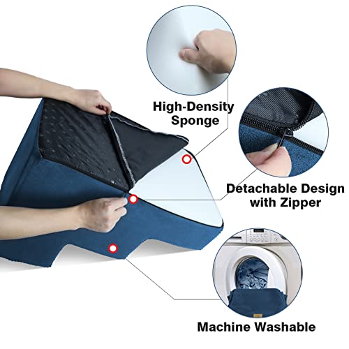 3-Steps Foam Dog Steps For Indoor Access,High Density Foam Dog Stairs For High Bed Sofa,Non-Slip Pet Steps Stairs Ladder With Washable Fabric Cover,Up To 60 Lbs,1 Free Lint Roller With 2 Pcs Refills #TOP5