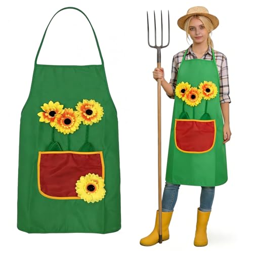 WANGYZJ Tablier de Jardinier, Tablier Jardinage Femme, Tablier Jardinage avec Poches Pratiques pour...