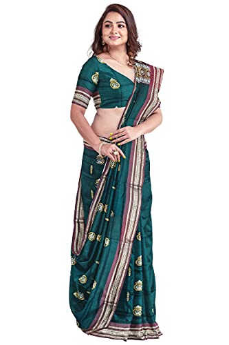 Image of Sambalpuri Cotton Saree of Odisha Ikkat Orissa Traditional Handloom Sari | Bomkai | Pata | Nuapatana | sambalpuri saree | khandua patta sare | without Blouse JH923