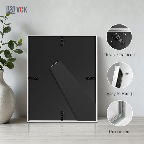 Image of VCK 8x10 Picture Frame Silver 3-Pack, Minimalist Metal Frames with Tempered Glass, Display Photo 5x7 with Mat or 8 by 10 Without, Modern Decor for Home, Office, Studio, Wall Hanging or Tabletop