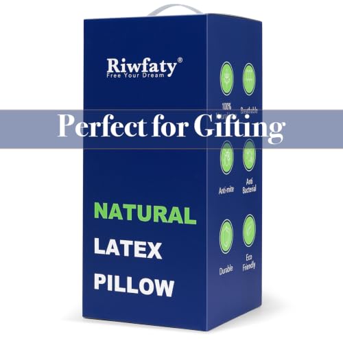 Riwfaty Firm Talalay Latex Pillow, Cooling Ice Silk Cover, Oeko-TEX Certified Supportive Bed Pillow for Neck Pain, High Density & Non-Flattening for Side Sleepers (1, Standard (Low Profile)) by Riwfaty - Used condition - Image 7
