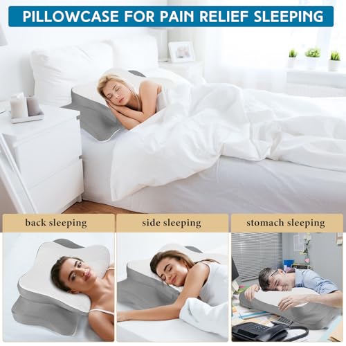 HunnmingRe Fronha cervical confortável e respirável com zíper (apenas fronha) fronha para travesseir