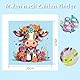 LOITTAINUE Malen Nach Zahlen 4 Stück ab 5 6 7 8 9 Jahre Mädchen und Jungen - DIY Malen Nach Zahlen Tiere für Kinder und Anfänger mit Pinsel und Acrylfarben 20 X 20cm (B)