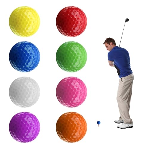 tintoke kleurrijke golfballen in verpakking van acht