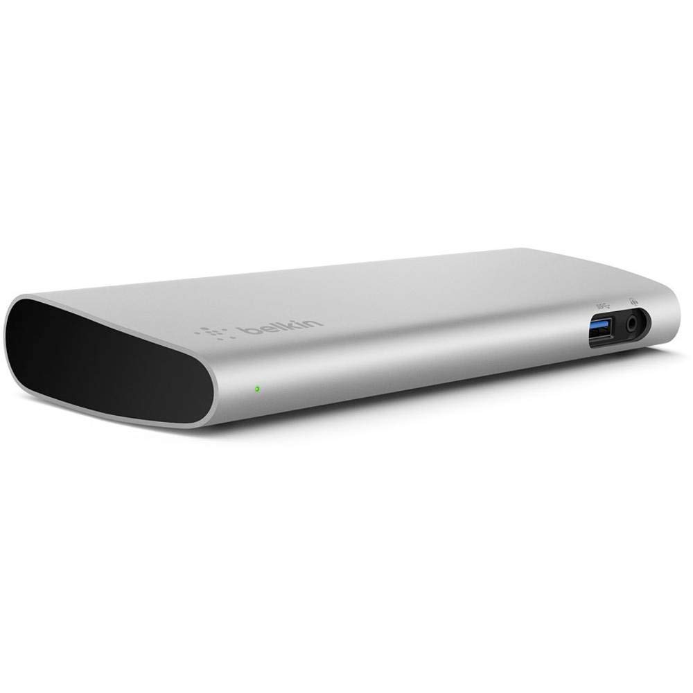 Belkin F4U095vf Docking Station Thunderbolt 3 con Cavo da 80 cm, Connette fino a 8 Dispositivi, Ingressi Multipli per USB-C e USB, Risoluzione Video 5K/Dual 4K, Compatibile solo con Mac, Alluminio