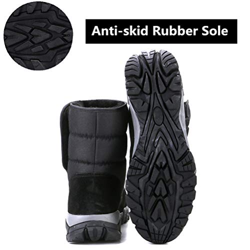 DADAWEN Men's Winter Snow Boots Outdoor Waterproof Anti-Slip Warm Fur Lined Cold Weather Boots2