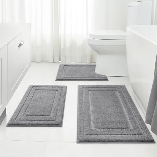 HOMEIDEAS Soft Microfiber Bathroom Rug Set