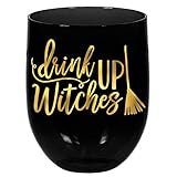 amscan Drink Up Witches Stemless Wine Glass, Multicolor