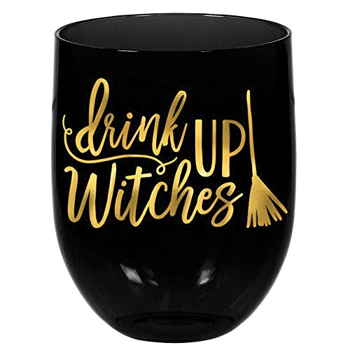 Amscan Drink Up Witches Stemless Wine Glass, Multicolor #TOP16