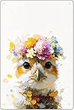 DAIERCY Blechschild mit Huhnmotiv, lustiges Bauernhof, Landhaus, Huhn, 20,3 x 30,5 cm, Tier-Wandkunst, Hausbar, Restaurant, Garage, Café, Gasladen, Wanddekoration, Metallschild, 30,5 x 20,3 cm