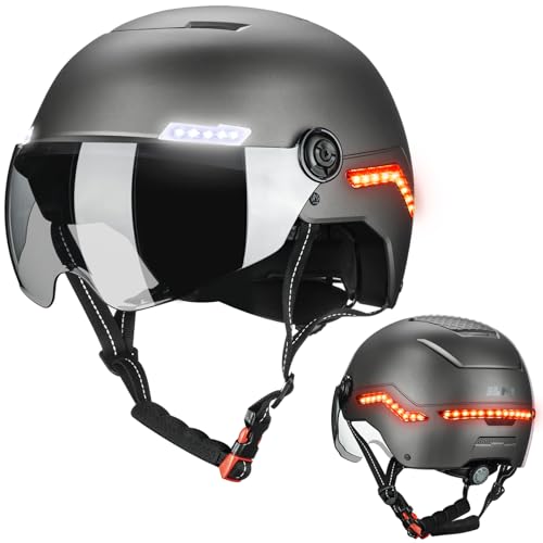 ILM Smart Adult Bike Helmet Front Side Rear LED Light Automa