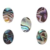 [Cabilock] アワビ貝チャーム 5個 楕円形リングフェイス 10x14mm DIYジュエリー製作材料 ネックレス イヤリング用アクセサリー クラフト手作り 向