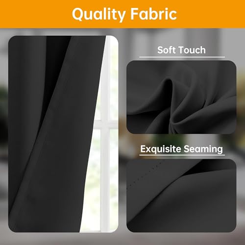 Room Divider Curtains Flexible Ceiling Tracks Set Curtain Track Ceiling Mount Blackout Curtain for Living Room Bedroom Ceiling Curtain Rod Privacy Dividers Panels W100 x H96 Black Drape & Black Rail