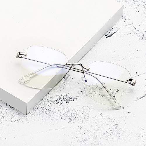 XINGYU Montatura per Occhiali Senza Montatura Blu Chiaro Montatura per Occhiali Poligono Trasparente Anti Blu Ray Gioco per Computer Occhiali Donna Uomo Guida Pesca Corsa Campeggio