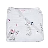 Bebe au Lait Premium Muslin Snuggle Blanket, Bunny Tails and Garland