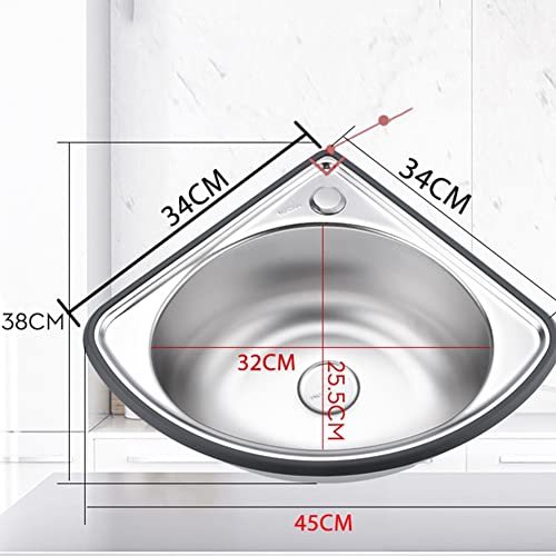 Fregadero esquinero pequeño lavabo compacto de acero inoxidable para laboratorios y espacios mini 6