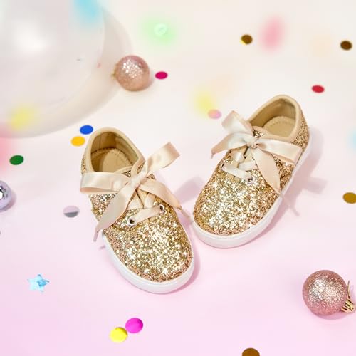 Toddler/Little Girls Sneakers-Slip On Glitter Sports Shoes for Running Walking3