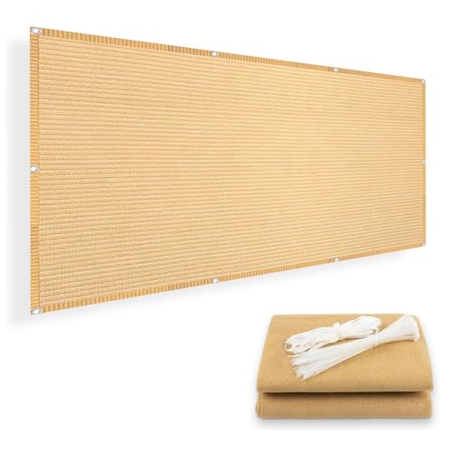 Toldo vela rectangular 100x170 cm de HDPE transpirable con ojales crema para pergola 2