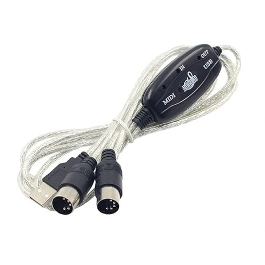 nexsa usb midi cable adapter, 2m, usb midi interface converter, 16 channels, red, plastic, music production, pc & midi device compatible