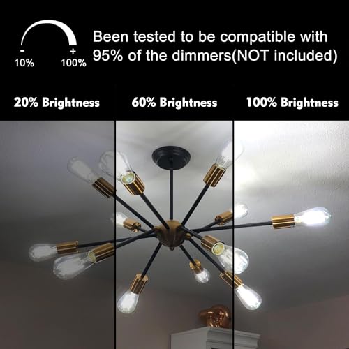 Image of TJOY Edison Light Bulbs 60W Equivalent, Dimmable Vintage LED Light Bulbs, E26 Medium Base, 5000K Daylight, ST58, 8W, 800LM, Ultra-Bright, 80+CRI, Antique Decorative LED Filament, Clear Glass, 4 Pack