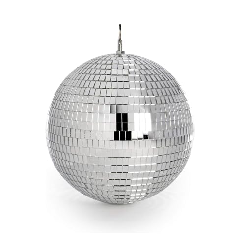 30cm Mirror Disco Ball Hanging Silver Glitter Ball Disco Light Effect