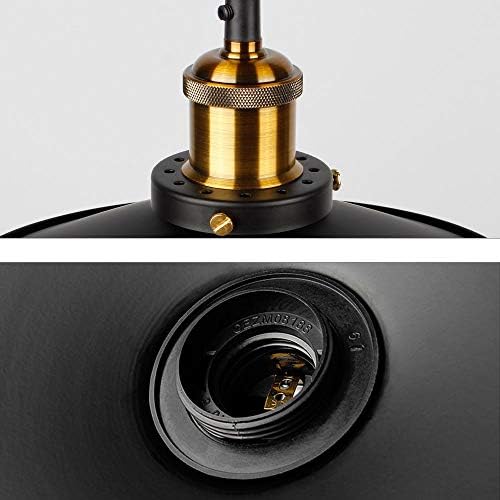ASCELINA Industrial Pendant Light, Retro Ceiling Lighting Black Metal Lamp Shade with E27 Base for Farmhouse Restaurant Loft Kitchen Coffee Shop Chandelier (Black 2 Pack)