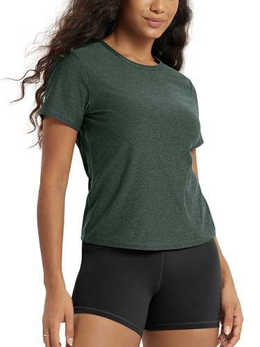 Image of ODODOS Women's Short Sleeve Performance T-Shirts - Ultra Soft odSTRATUM Tech Crew Neck Tee UPF 50+ Essential Top