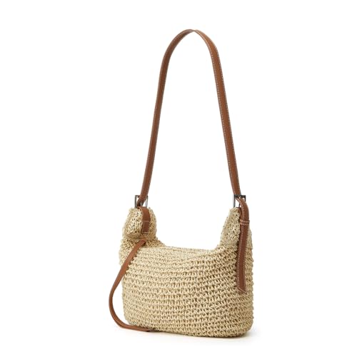 Bolso tote de paja para mujer, capacidad grande miniatura 5